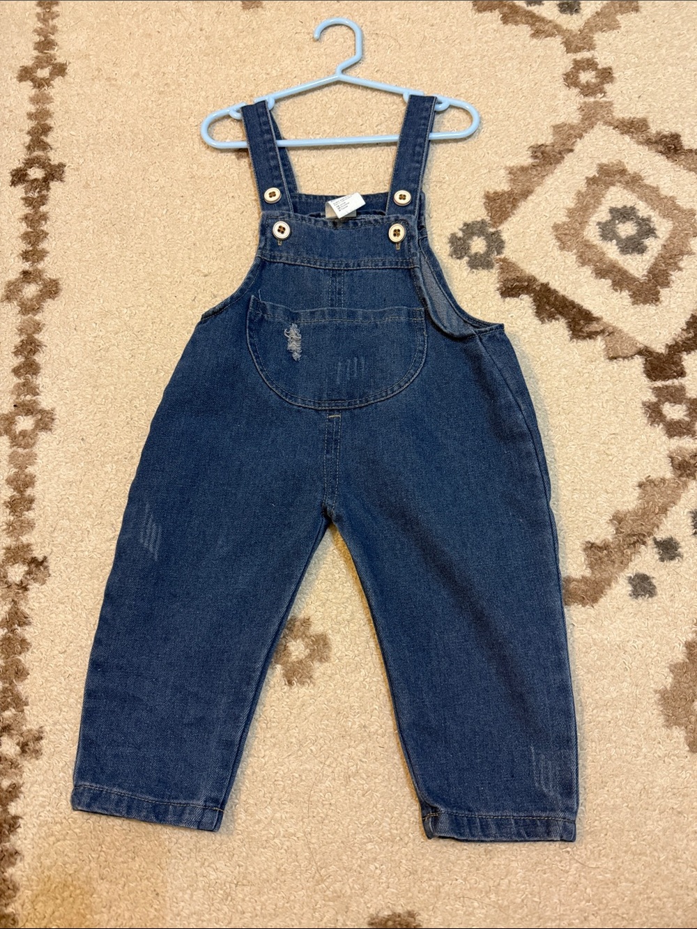 Kids Dark Blue Denim Overalls